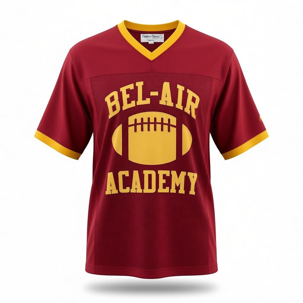 Nostalgia Men's Red and Yellow Bel-Air Academy Jersey